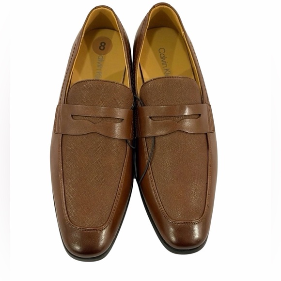 Calvin Klein Men's Brown Penny Loafers Slip-Ons (NWOB) - Picture 2 of 9